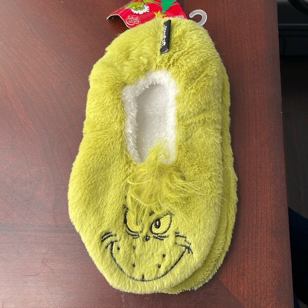 The grinch dr. Seuss slipper socks small medium size new nwt christmas